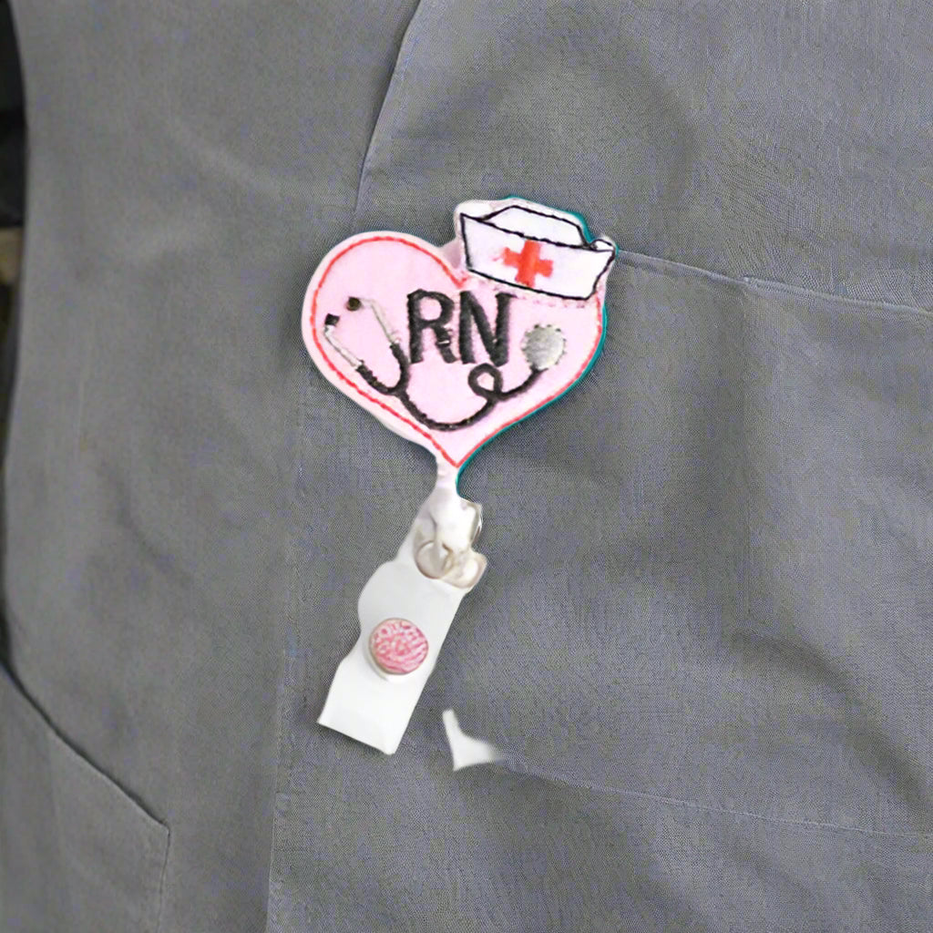 Fuzzy Buddies RN Heart Badge Reel