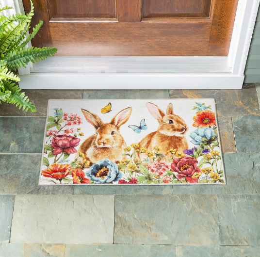 Garden Bunnies Indoor/Outdoor Washable Mat