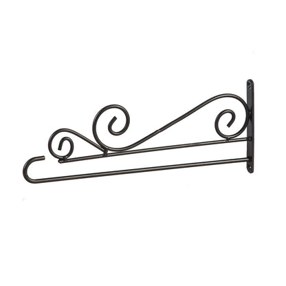 Garden flag hanger with scroll design on a white background
