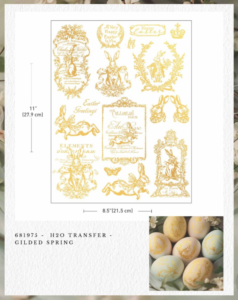 H2O Transfers Single Sheet Gold - Gilded Spring