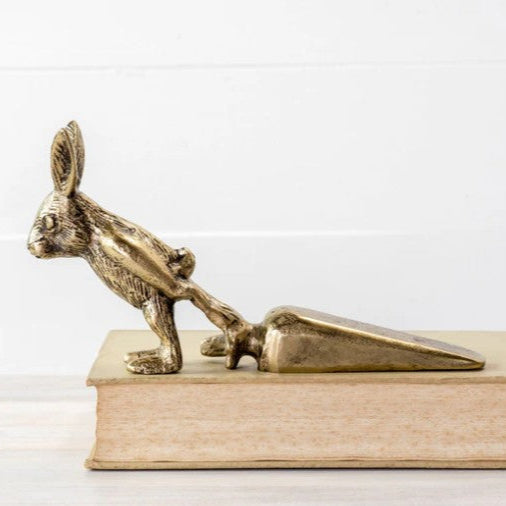 Gold Rabbit Door Stopper