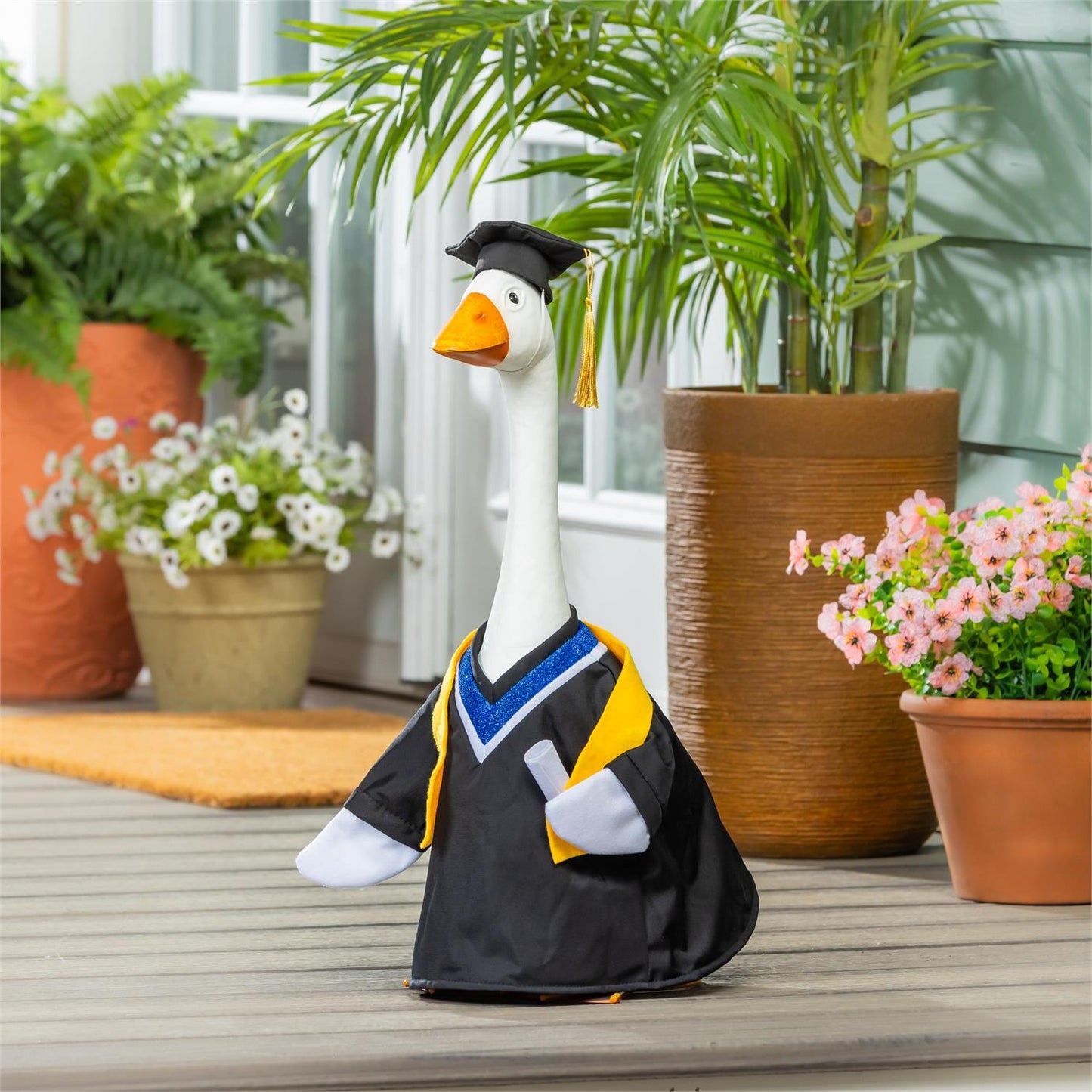 Giddy the Porch Goose Statue and Outfits