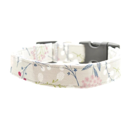 gray floral dog collar on a white background