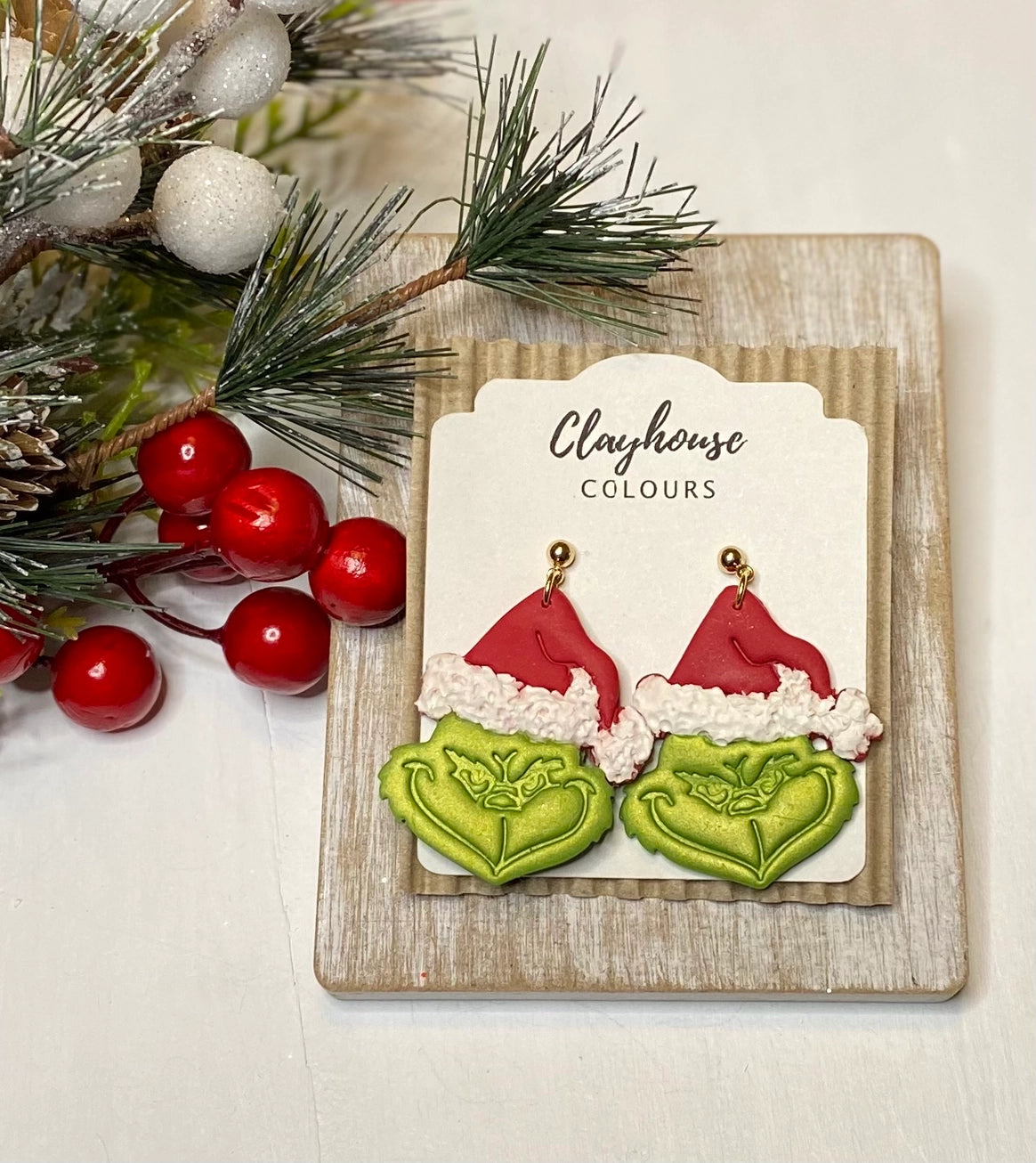 Christmas Handmade Clay Earrings