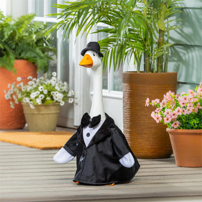 Giddy the Porch Goose Statue and Outfits
