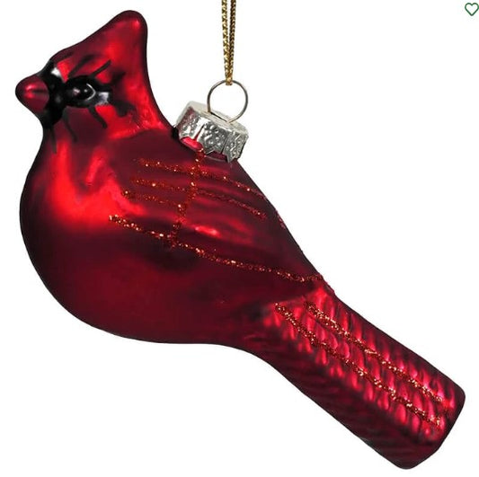 Hand Blown Glass Cardinal Ornament