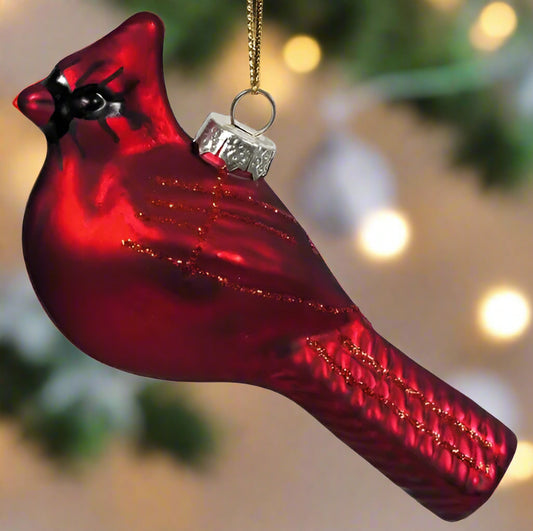 Hand Blown Glass Cardinal Ornament