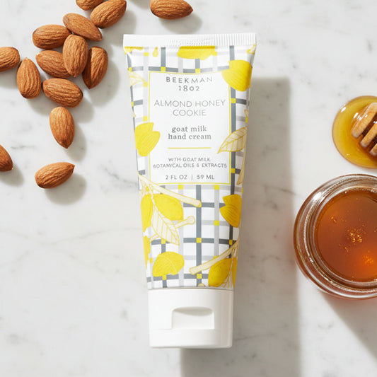 Tube of Beeckman 1802 Almond Honey Cookie goat milk hand cream