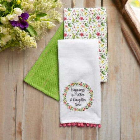 Tea Towel Set - Happiness Is Mother Daughter Time