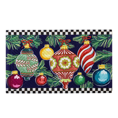 Happy Holidays Ornaments Embossed Door Mat