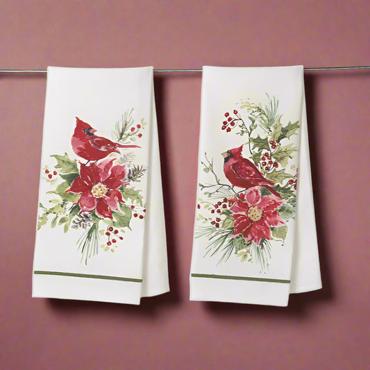 Holiday Cardinal Tea Towel