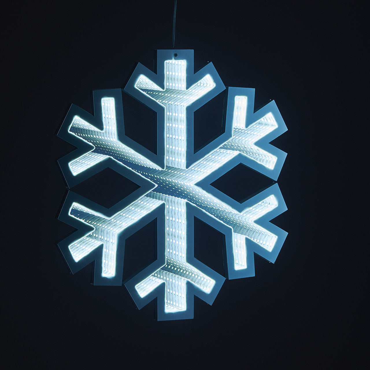 Electric Lighted Infinity Hanging Snowflake