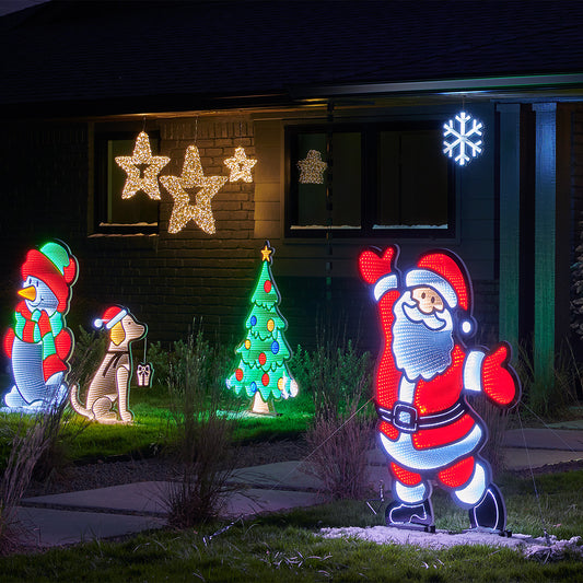 Electric Lighted Infinity Hanging Snowflake