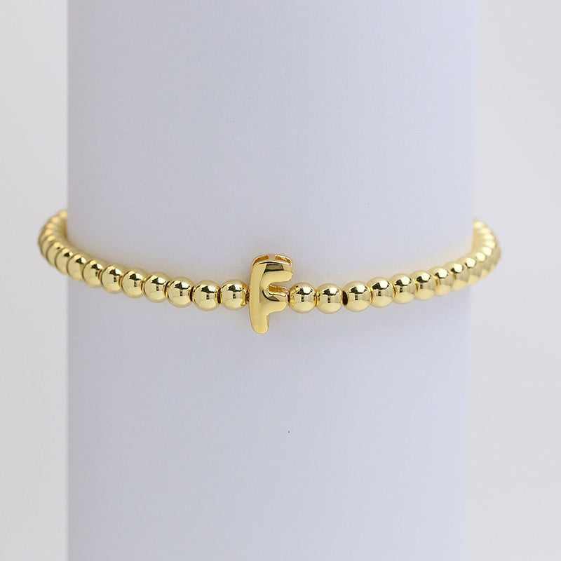 Initial Monogram Bubble Stretch Bead Bracelet