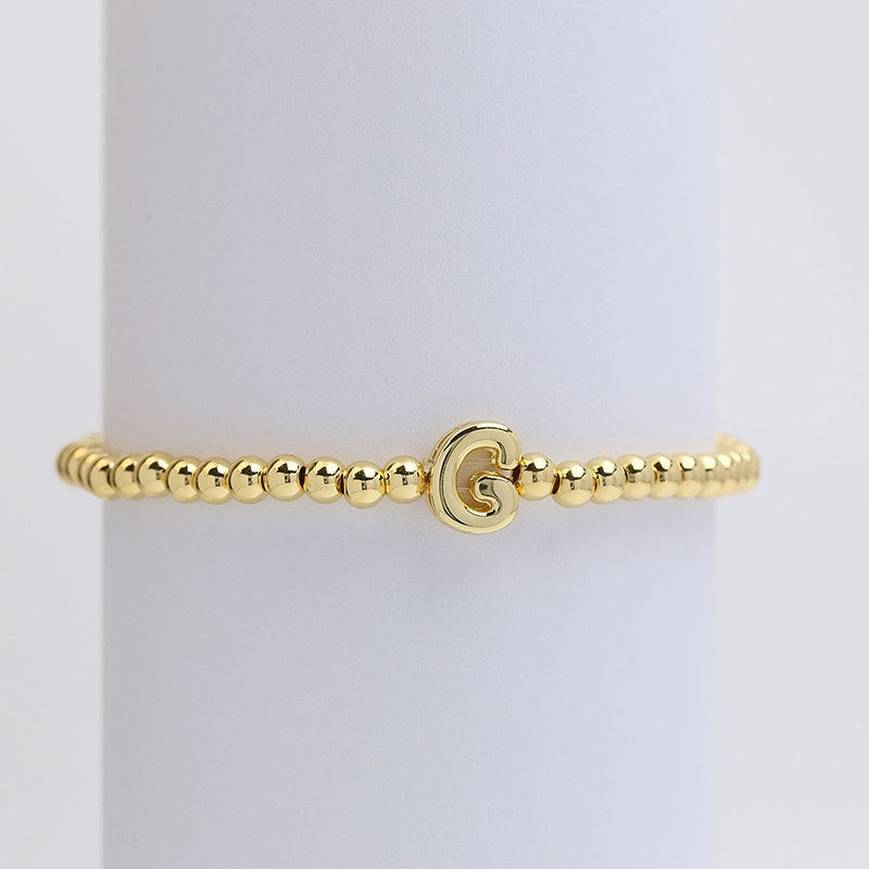 Initial Monogram Bubble Stretch Bead Bracelet