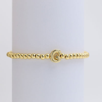Initial Monogram Bubble Stretch Bead Bracelet