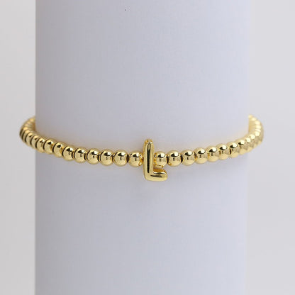 Initial Monogram Bubble Stretch Bead Bracelet