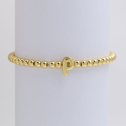 Initial Monogram Bubble Stretch Bead Bracelet