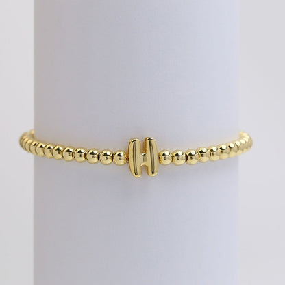 Initial Monogram Bubble Stretch Bead Bracelet