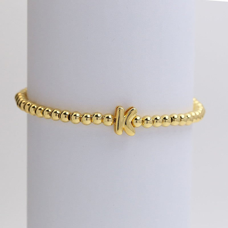 Initial Monogram Bubble Stretch Bead Bracelet