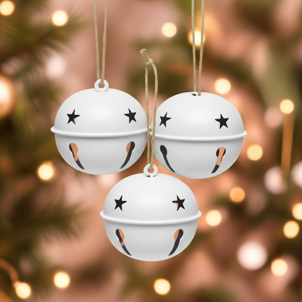 White Jingle Bell Ornaments