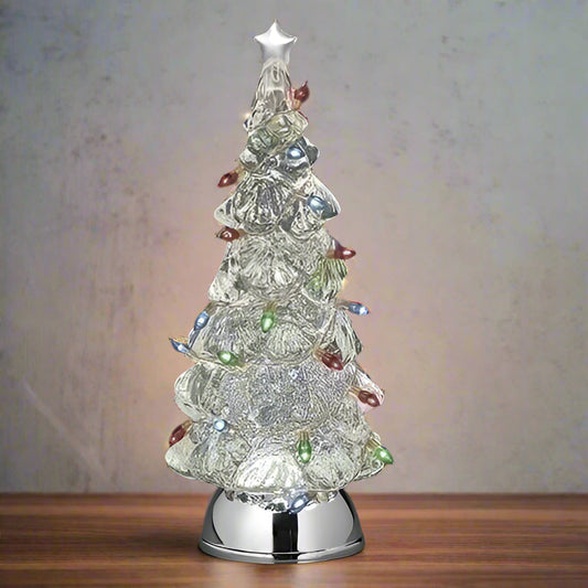 Tree with Lights Lighted Swirl Lantern
