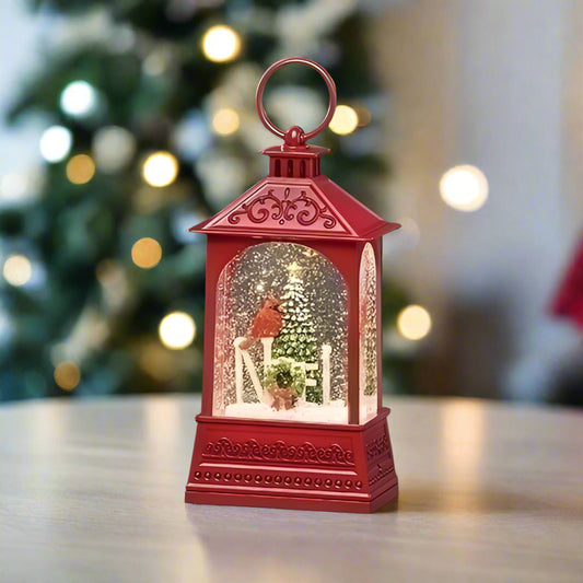 Cardinal Noel Lighted Swirl Lantern