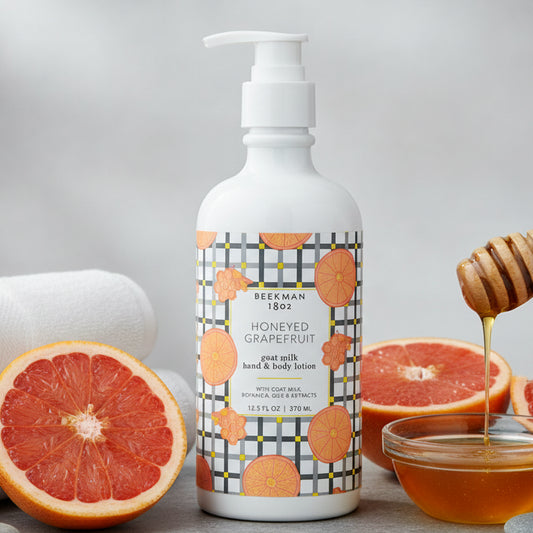 Beekman 1802 Honeyed Grapefruit lotion bottle 