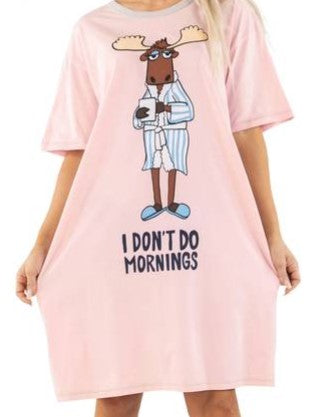 Lazy One Nightshirt - Moose Don't Do Mornings - One Size