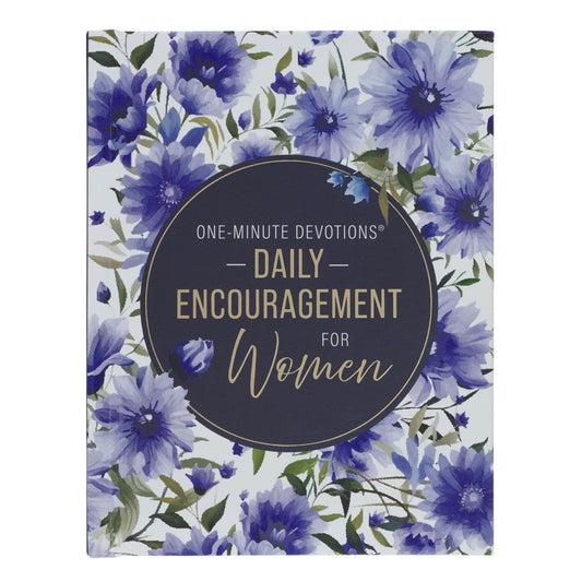 Book titled 'Daily Encouragement for Women' with floral design on cover