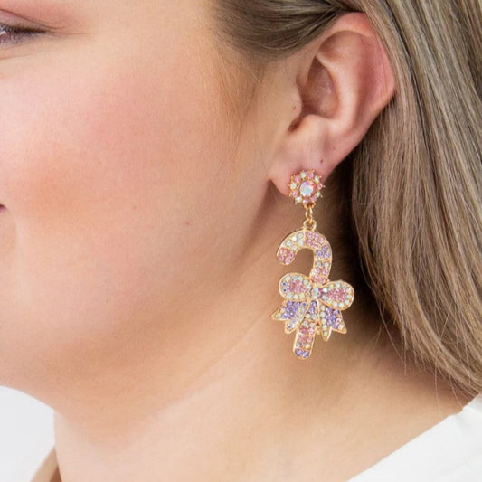 Pastel Candy Cane Earrings