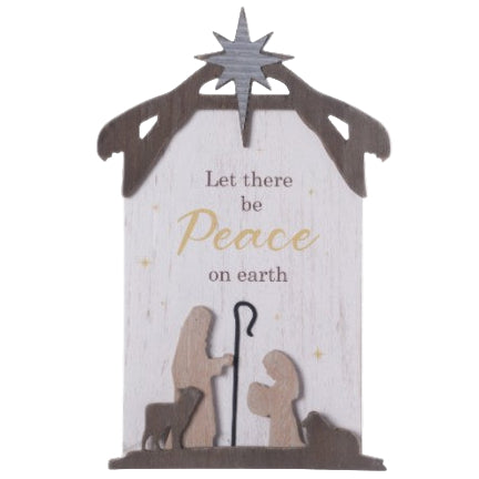 Peace On Earth Nativity Wall Sign