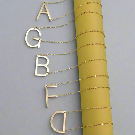 Large Sideway Initial Necklace