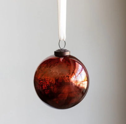 Antique Mercury Glass Copper Ornament