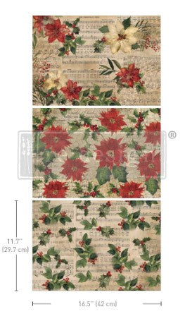 Decoupage Fiber Pack - Poinsettia Splendor