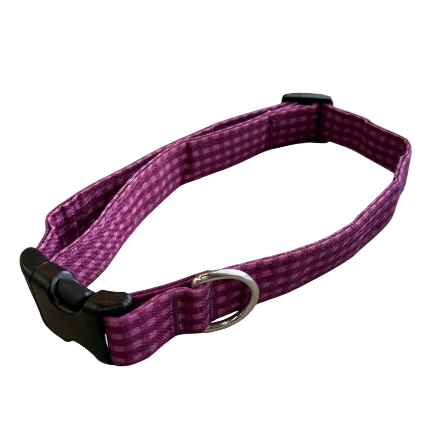 Purple Gingham Personalized Dog Collar