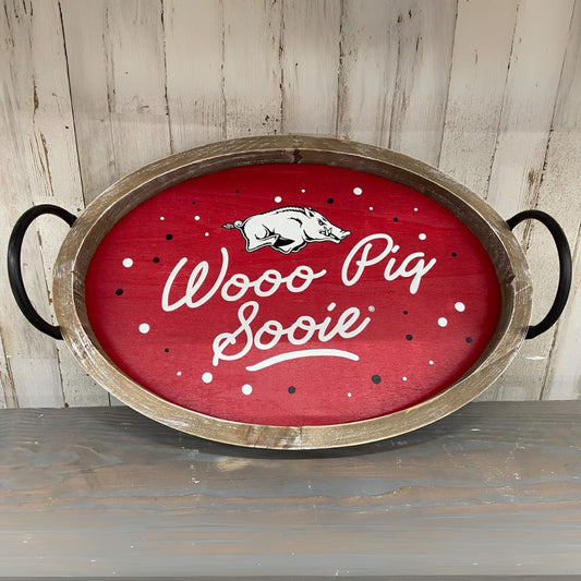 Arkansas Spirit Wood Oval Tray
