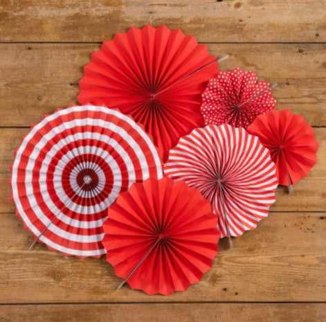 Hanging Paper Fans for Valentine's Day