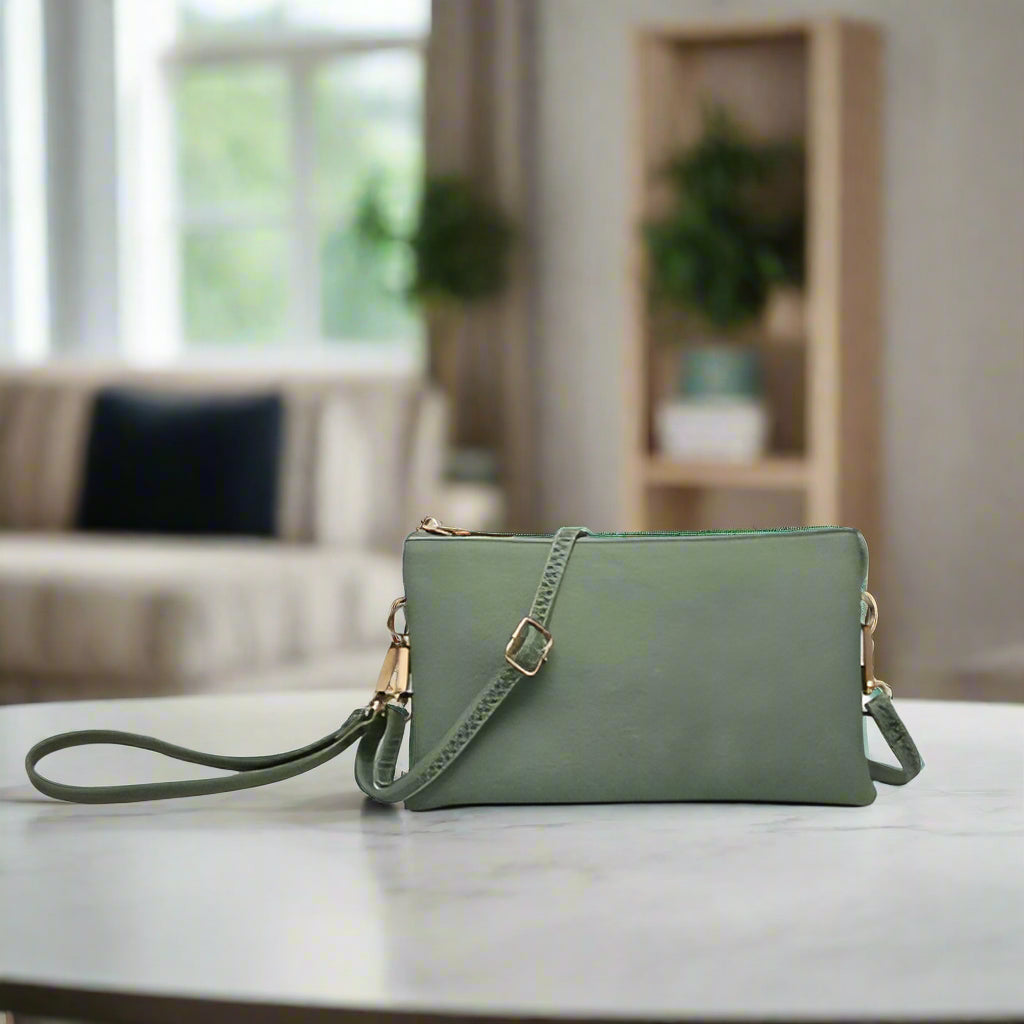 Jen & Co Riley Crossbody Wristlet - Solid Colors & Metallics