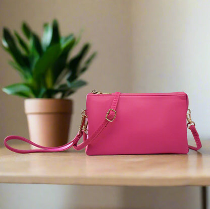 Jen & Co Riley Crossbody Wristlet - Solid Colors & Metallics