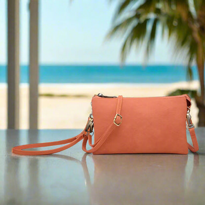 Jen & Co Riley Crossbody Wristlet - Solid Colors & Metallics
