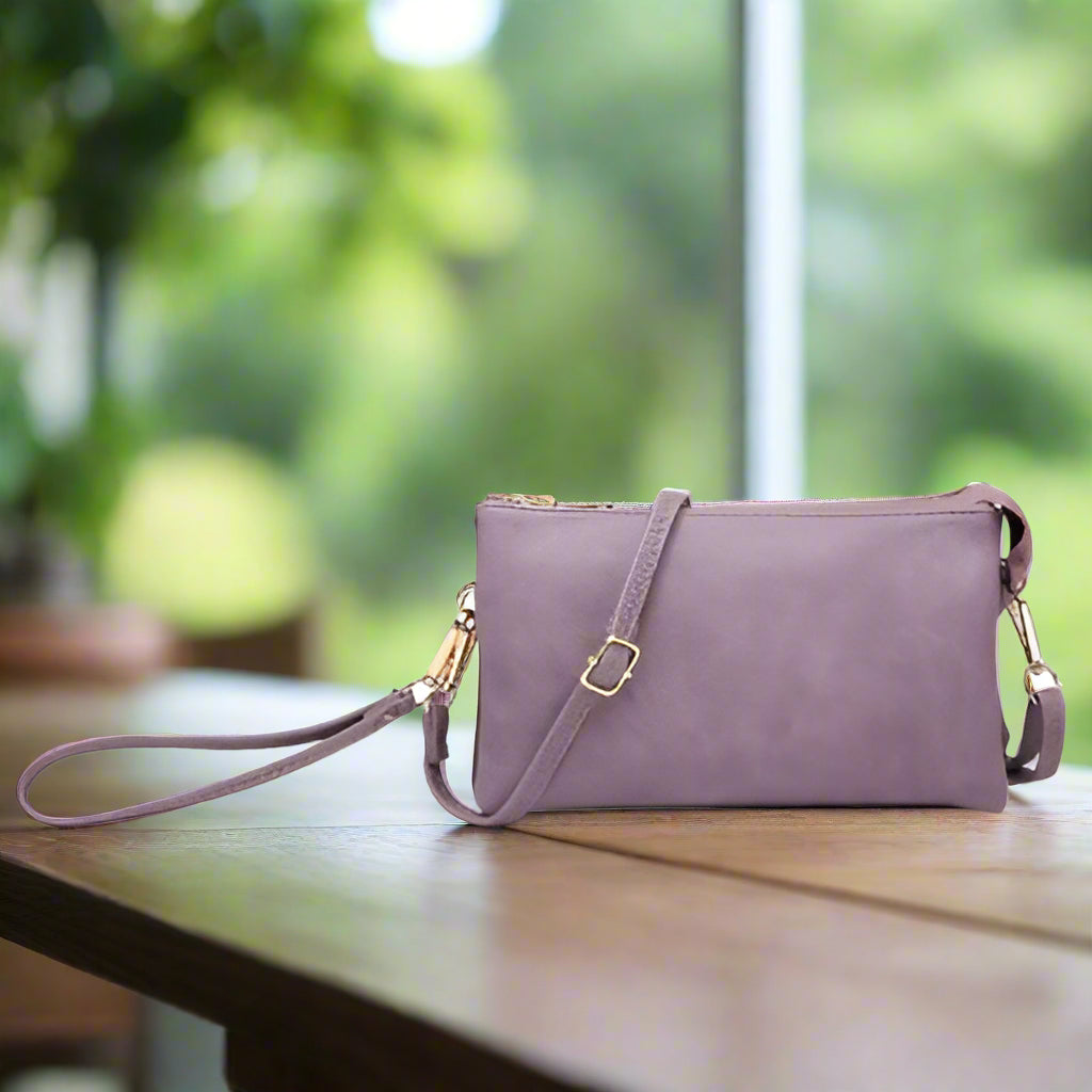 Jen & Co Riley Crossbody Wristlet - Solid Colors & Metallics