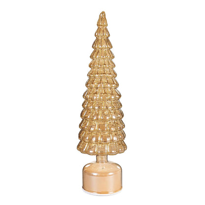 Rotating LED Modern Gold Glass Christmas Tree
