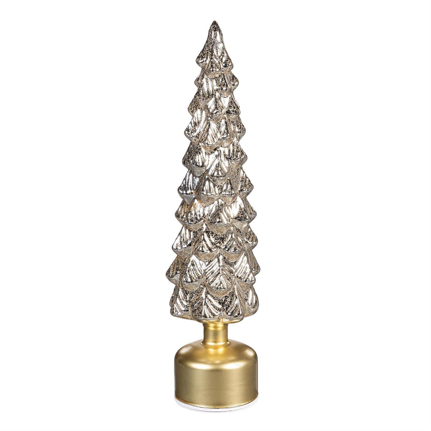 Rotating LED Traditional Gold Glass Christmas Tree