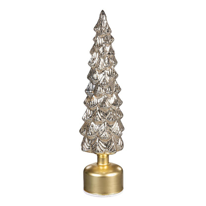 Rotating LED Traditional Gold Glass Christmas Tree