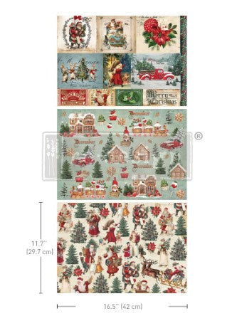 Decoupage Fiber Pack - Santaland Sparkle