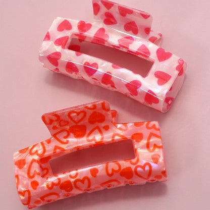 Heart Iridescent Hair Claws