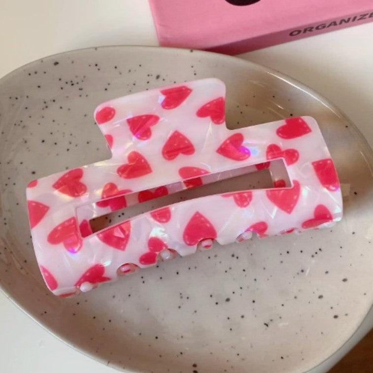 Heart Iridescent Hair Claws