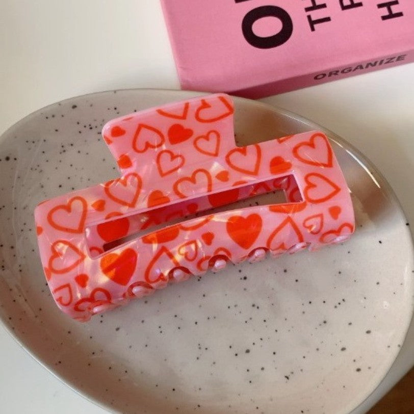 Heart Iridescent Hair Claws