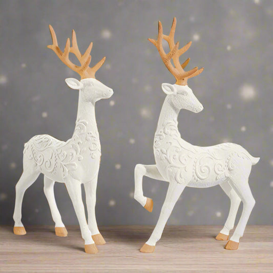 Scrollwork White Deer